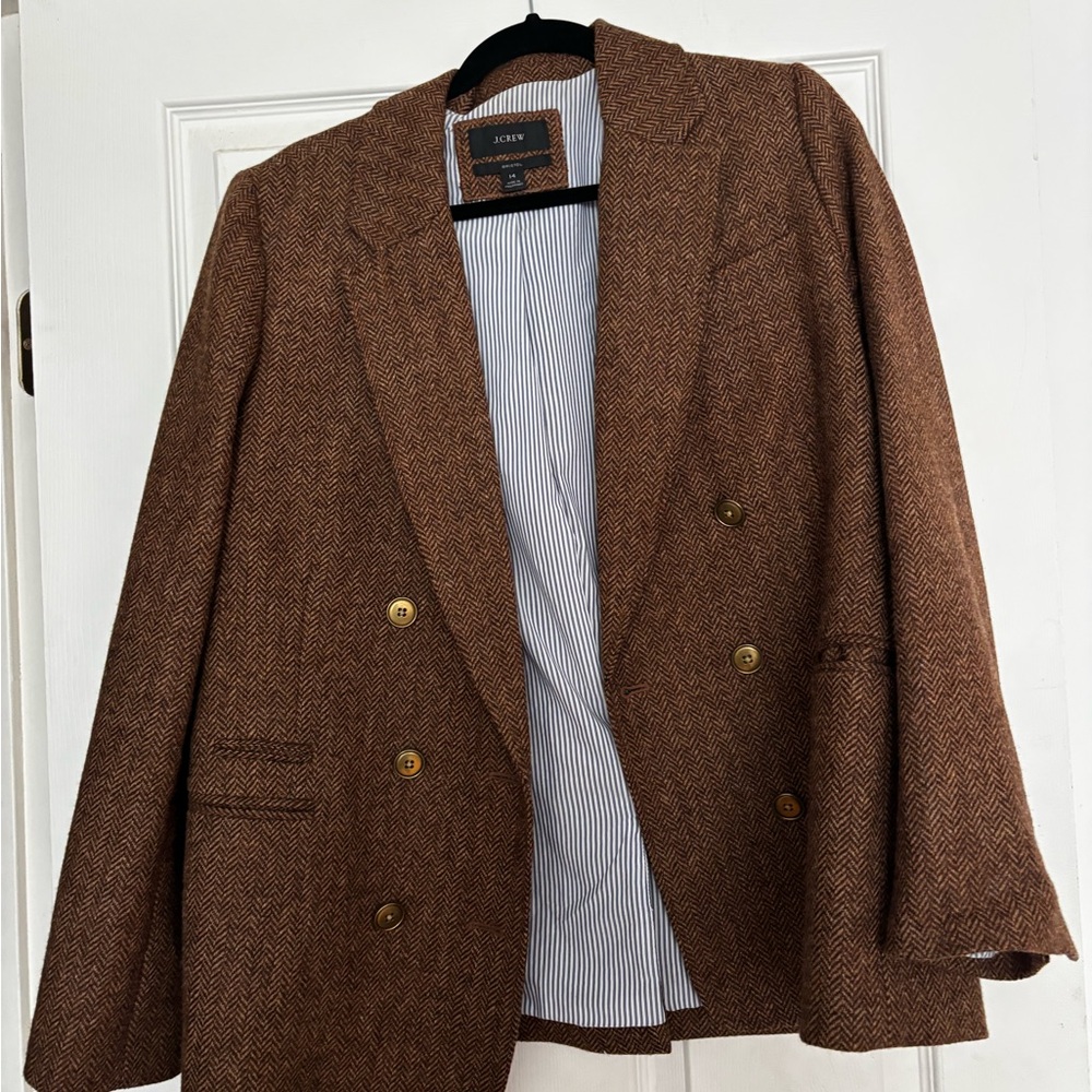 J. Crew Brown Herringbone Jacket